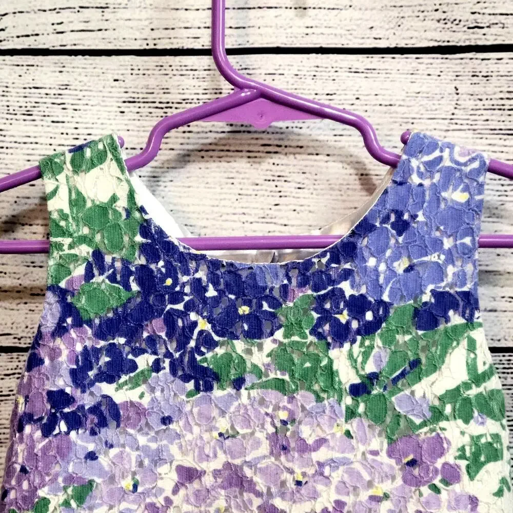 Children's Place Purple Floral Print‎ Lace Dress Size 4T